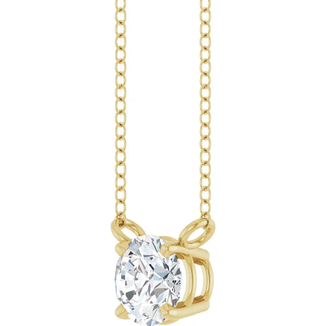 Round Lab Grown Diamond Pendant Necklace
