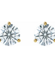 3 Prong Round Studs - 3 CT