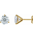 3 Prong Round Studs - 3 CT