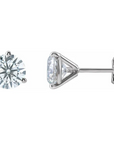 3 Prong Round Studs - 3 CT
